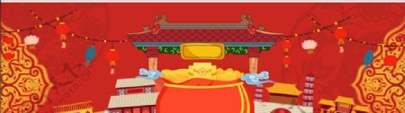 新年背景春节展板banner