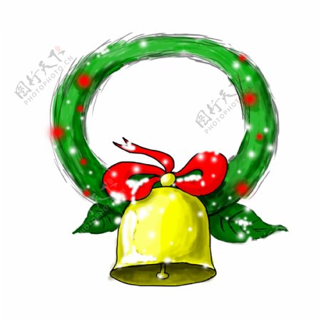 圣诞节的黄色铃铛可商用元素