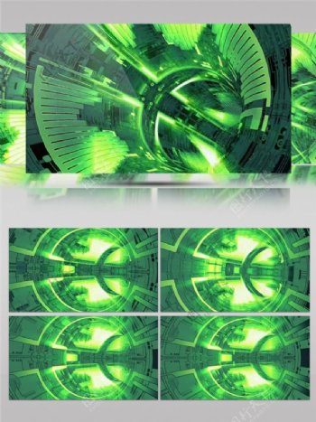 绿光螺旋速到动态视频素材