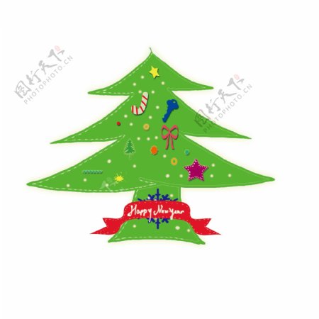 圣诞节树手绘绿色儿童