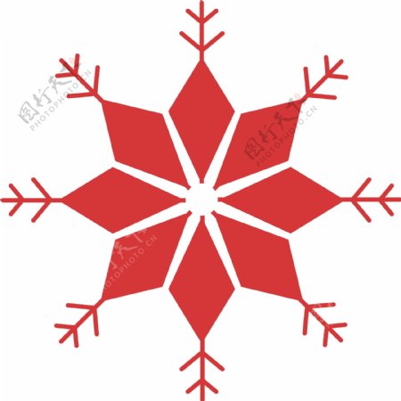 圣诞节红色圣诞雪花元素图案装饰图案
