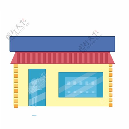 扁平化卡通小商店设计可商用元素