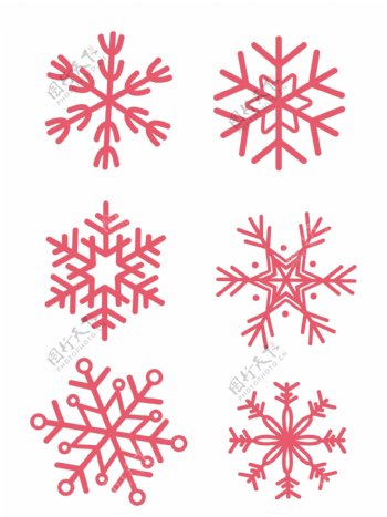 卡通简约手绘圣诞节雪花矢量装饰素材设计