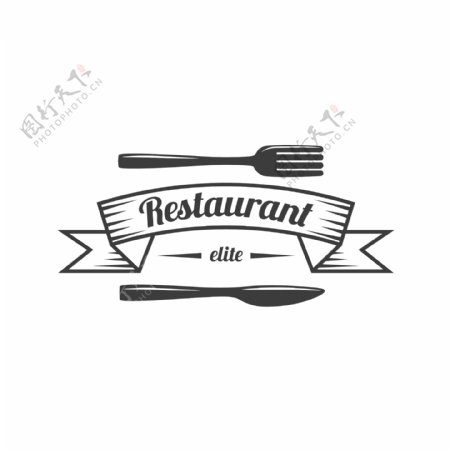 restaurant叉子和刀子logo