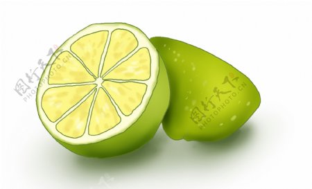 夏季食物手绘柠檬元素