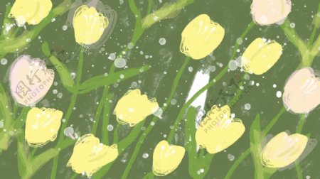 彩绘七夕情人节花朵背景素材