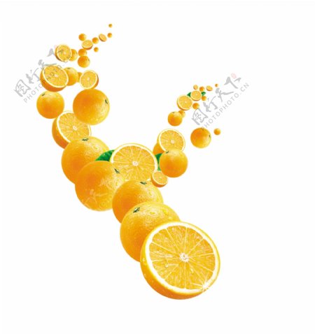 果汁橙汁水果装饰元素