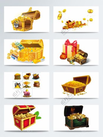 金款金色箱子金币图案