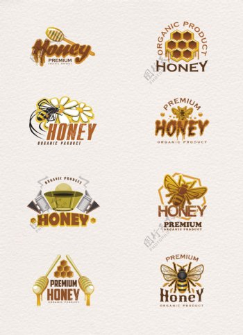 卡通蜂蜜标签图片素材