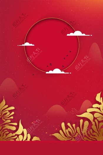 金猪红色猪年新年喜庆广告背景