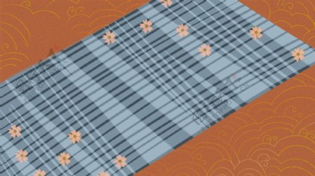 日式扁平化餐桌桌布樱花背景设计