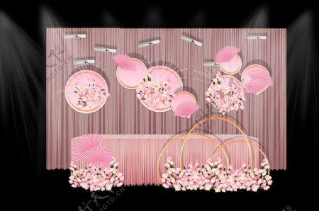 粉色中式甜品区效果图