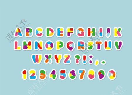 彩色数字字母