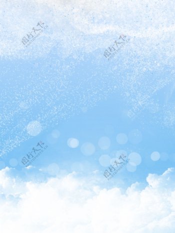 蓝色冬季雪花立冬背景psd格式