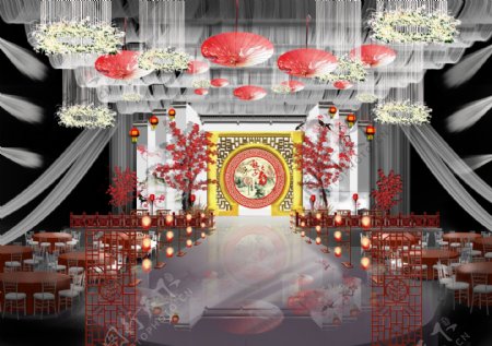 新中式婚礼工装效果图