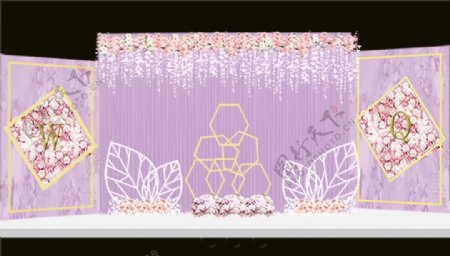 紫色小清新婚礼效果图