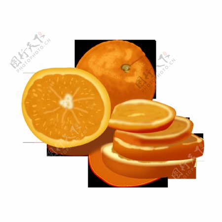 二十四节气原创鼠绘处暑水果橙子元素设计