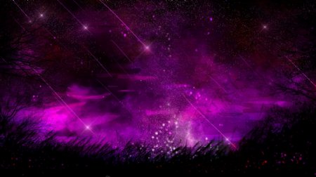 紫色夜空插画背景设计