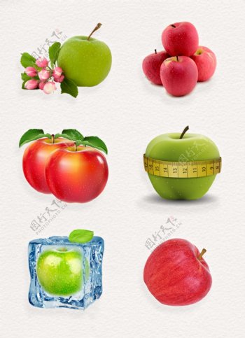 高清水果新鲜苹果装饰素材