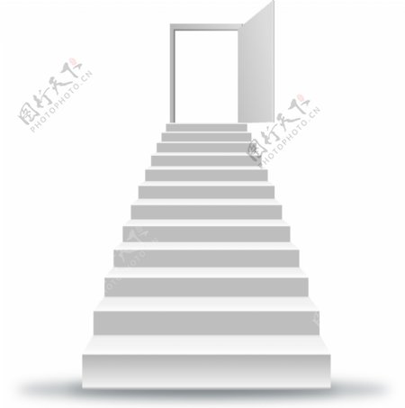 清新白色楼梯元素