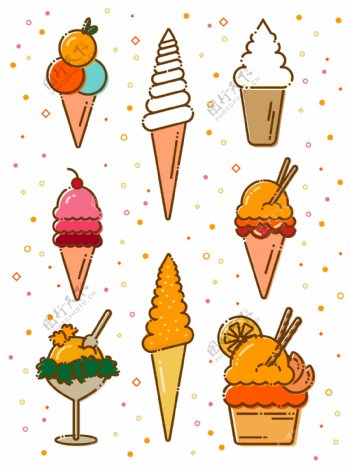 MEB冰淇淋甜品套图可商用元素