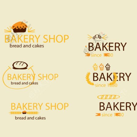 创意英文的面包店标志素材