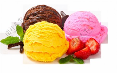 夏日彩色冰淇淋装饰