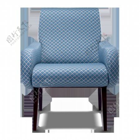 高级蓝方形椅子产品实物
