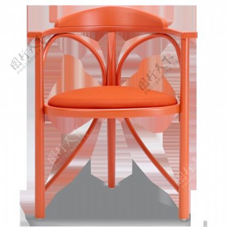 设计感橙色明亮艳色椅子产品实物