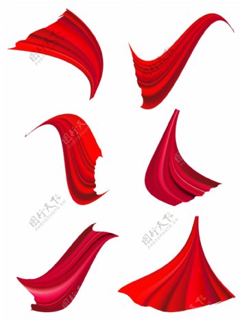 红色飘带原创商用红色中国风装饰