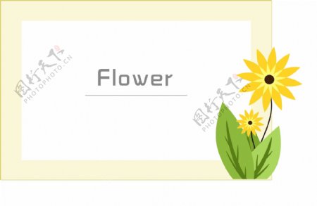 矢量手绘黄色花卉边框可商用元素