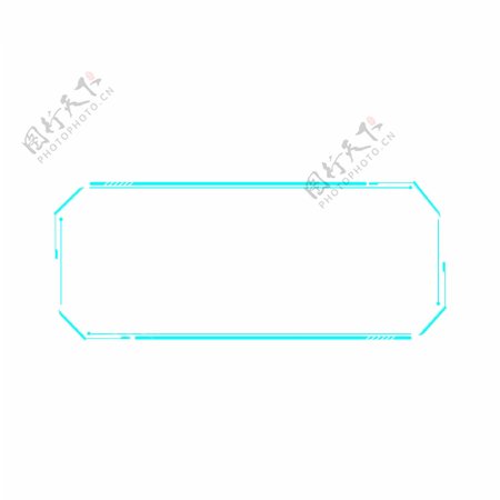 科技边框蓝色几何线条边框元素