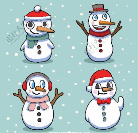4款彩绘雪中的雪人