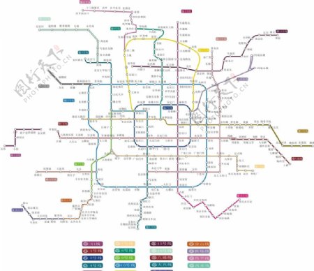 最新北京地铁图分布图