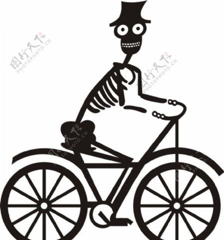 骑自行车的骷髅