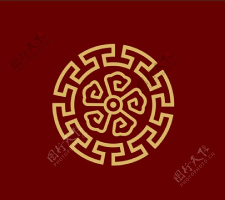 花团团花纹中国传统纹样