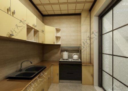 新中式家居厨房装修效果图