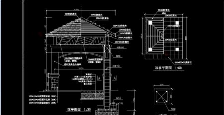 廊子建筑结构详图CAD