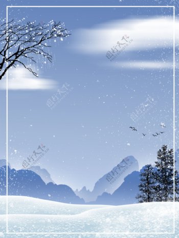 全原创冬季山脉雪景背景