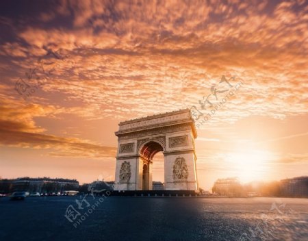 巴黎凯旋门欧洲建筑地标