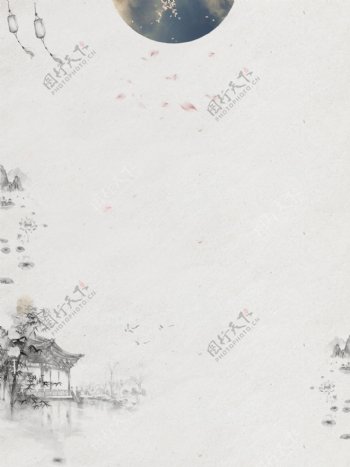 复古中国风水墨纯色背景