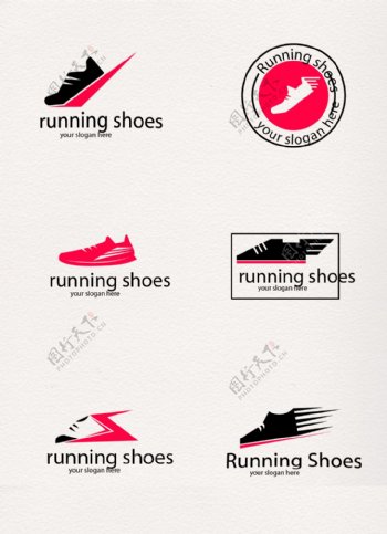 红黑大气跑鞋标志设计