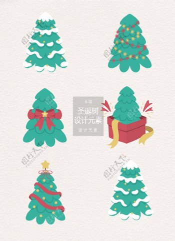 矢量圣诞树插画设计元素