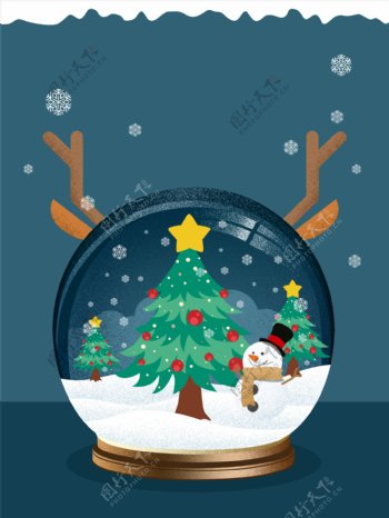 水晶球圣诞节背景设计