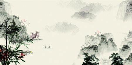 优雅古典中国风水墨背景