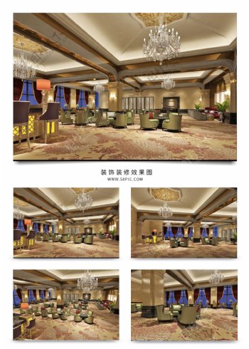 现代欧式奢华酒店宴会厅设计效果图