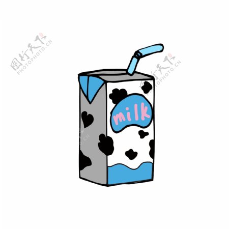 手绘卡通食物饮料营养牛奶