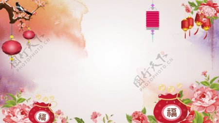 中国红喜庆新年背景设计
