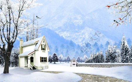 雪景房子