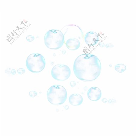 泡泡白色水泡泡沫飞舞透明蓝色泡泡闪光